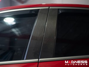 Alfa Romeo Giulia Exterior Door Pillars - Carbon Fiber - Feroce Carbon Alfa Romeo Giulia Exterior Door Pillars - Carbon Fiber - Feroce Carbon